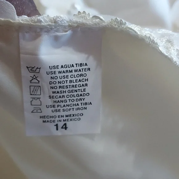 Ropones Girls Cream Floral And Pearl Apligue Formal Wedding Baptism Dress Sz-14 Ropones Girls Cream Floral And Pearl Apligue Formal Wedding Baptism Dress Sz-14